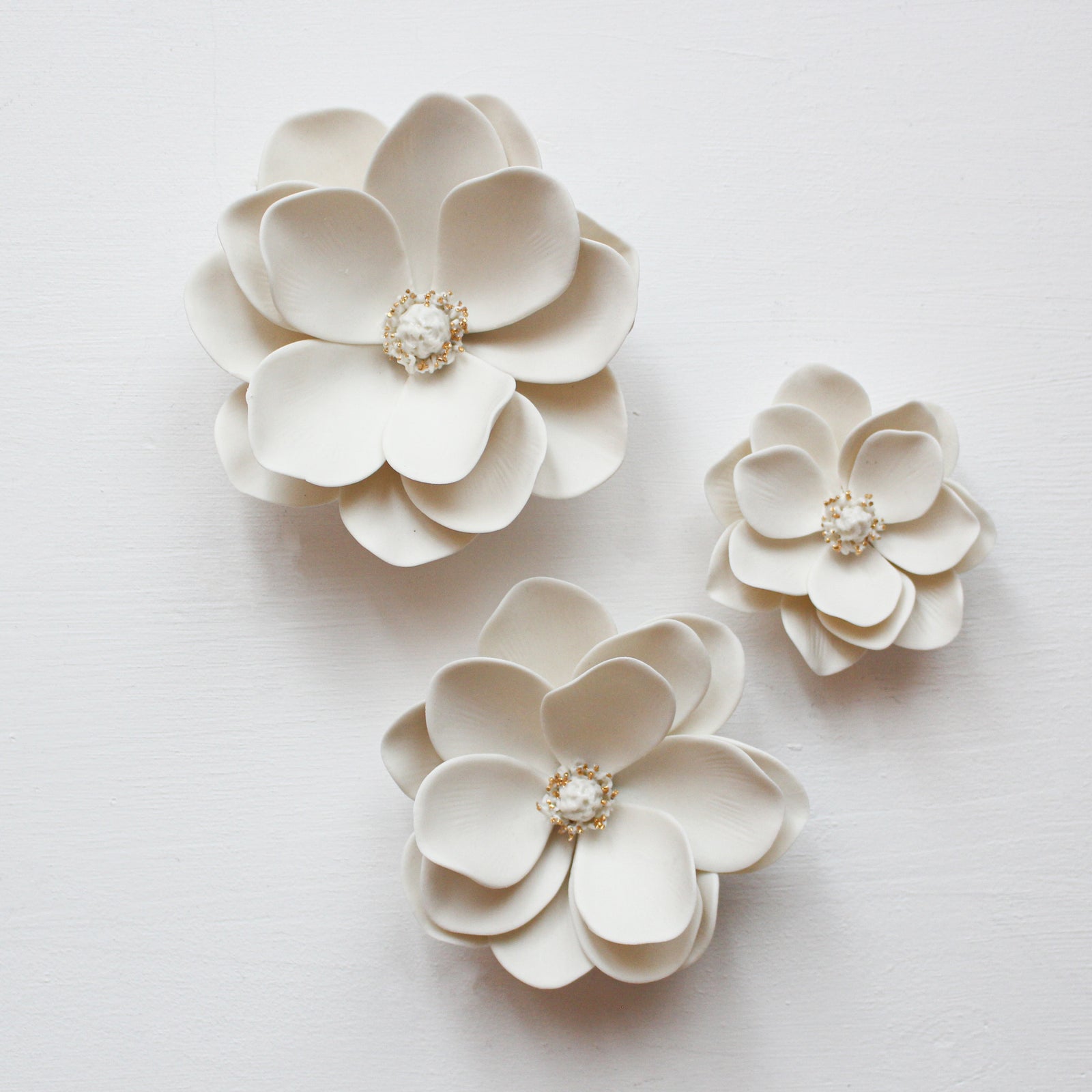 Porcelain Gardenia Flower Wall Art by Alain Granell