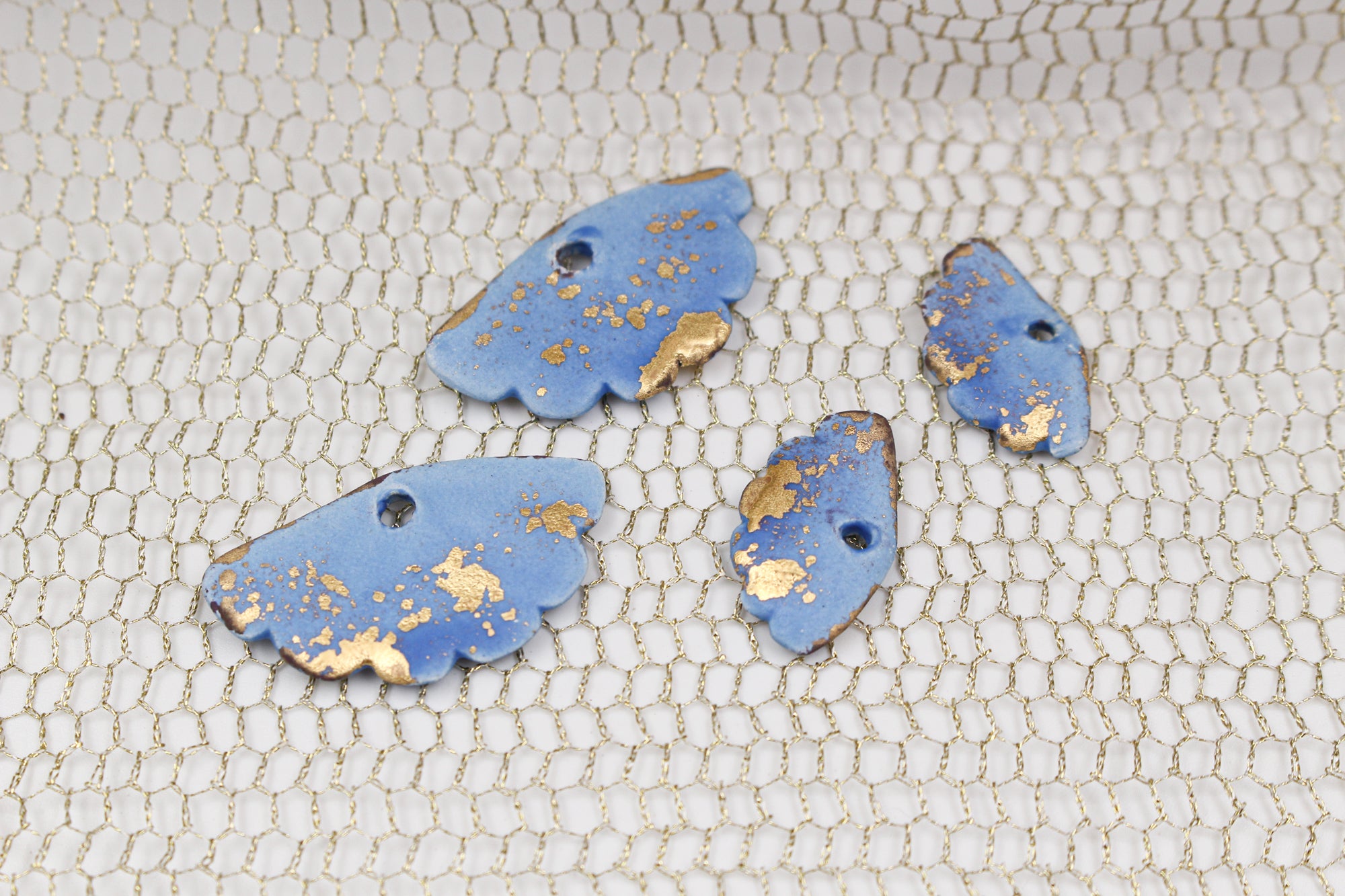 Precious Ceramic and Gold Fans for Jewelry Making handmade in France by Alain Granell