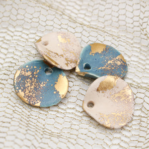 Petal Ceramic Charms with 24k Gold Details handmade in France by Alain Granell