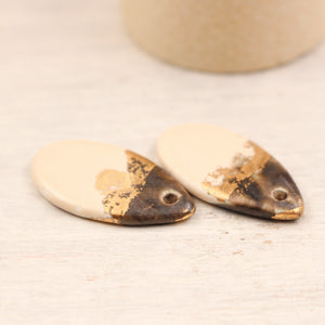 Ceramic and Gold Charms for Jewelry and accessories handmade in France by Alain Granell