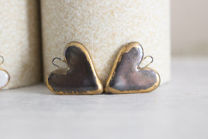 Ceramic Heart Charms for Jewelry and Accessories Making handmade in France by Alain Granell