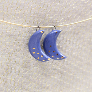 Ceramic Moon Charms for Jewelry and Accessories Making handmade in France by Alain Granell