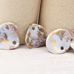Petal Ceramic Charms with 24k Gold Details handmade in France by Alain Granell