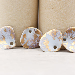 Petal Ceramic Charms with 24k Gold Details handmade in France by Alain Granell