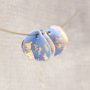 Petal Ceramic Charms with 24k Gold Details handmade in France by Alain Granell