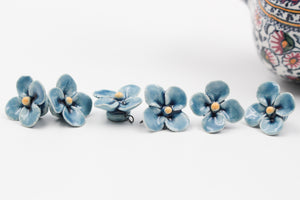 Handmade ceramic clovers for jewelry and accessories making