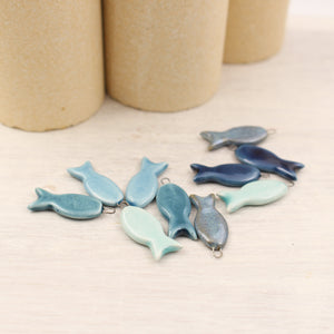 Ceramic Fishes Handmade Charms for handy projects