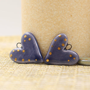 Ceramic Heart Charms for Jewelry and Accessories Making handmade in France by Alain Granell
