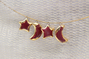 Ceramic Moon & Star Charms for Jewelry and Accessories Making handmade in France by Alain Granell