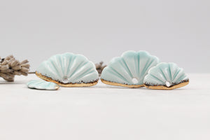 Ceramic Fan Charms for Jewelry and Accessories Making handmade in France by Alain Granell