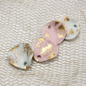 Petal Ceramic Charms with 24k Gold Details handmade in France by Alain Granell