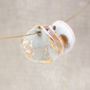 Petal Ceramic Charms with 24k Gold Details handmade in France by Alain Granell