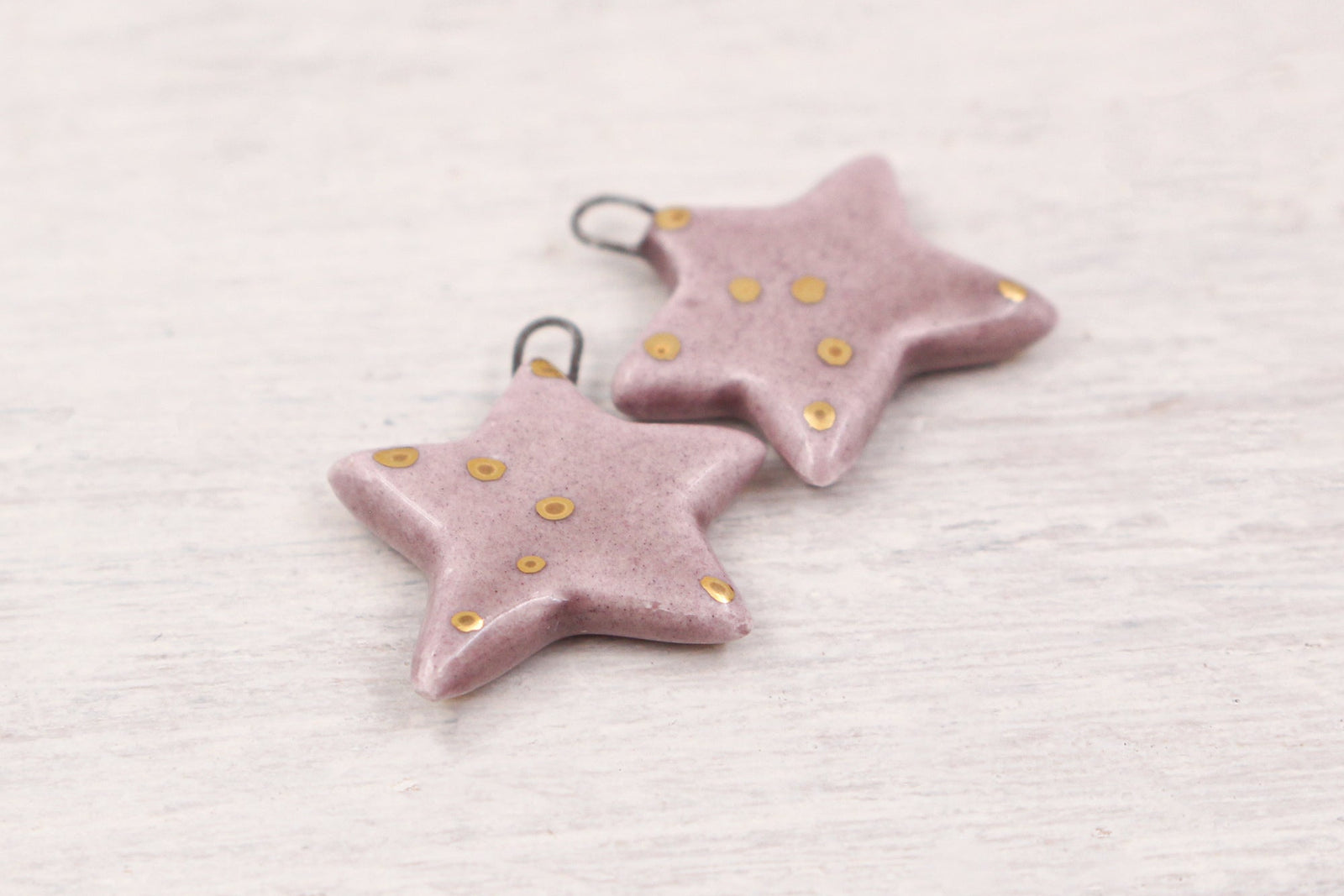 Ceramic Star Charms for Jewelry and Accessories Making handmade in France by Alain Granell
