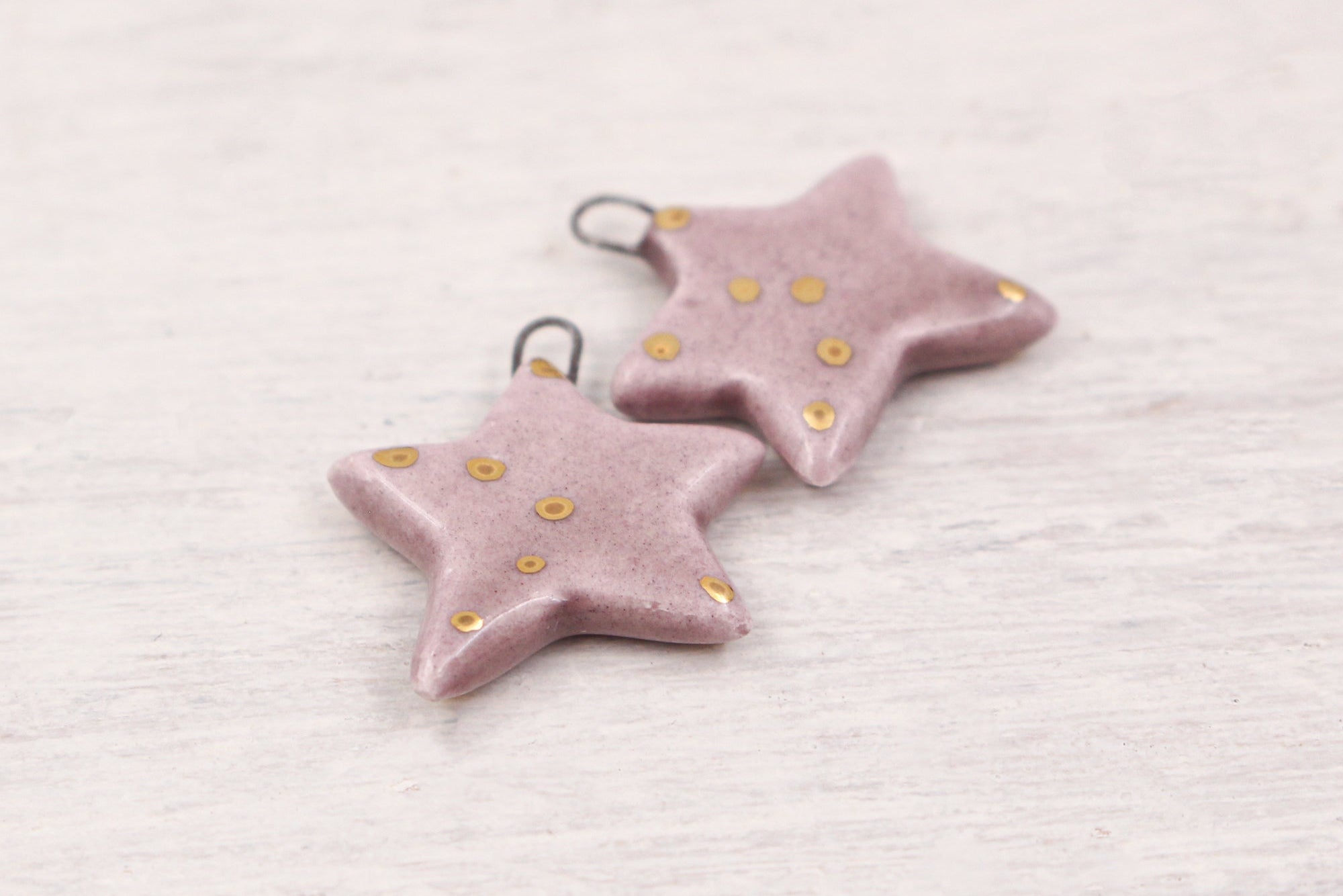 Ceramic Star Charms for Jewelry and Accessories Making handmade in France by Alain Granell