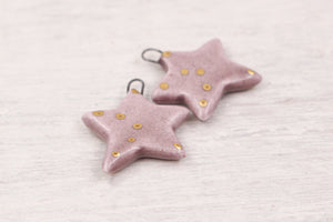 Ceramic Star Charms for Jewelry and Accessories Making handmade in France by Alain Granell
