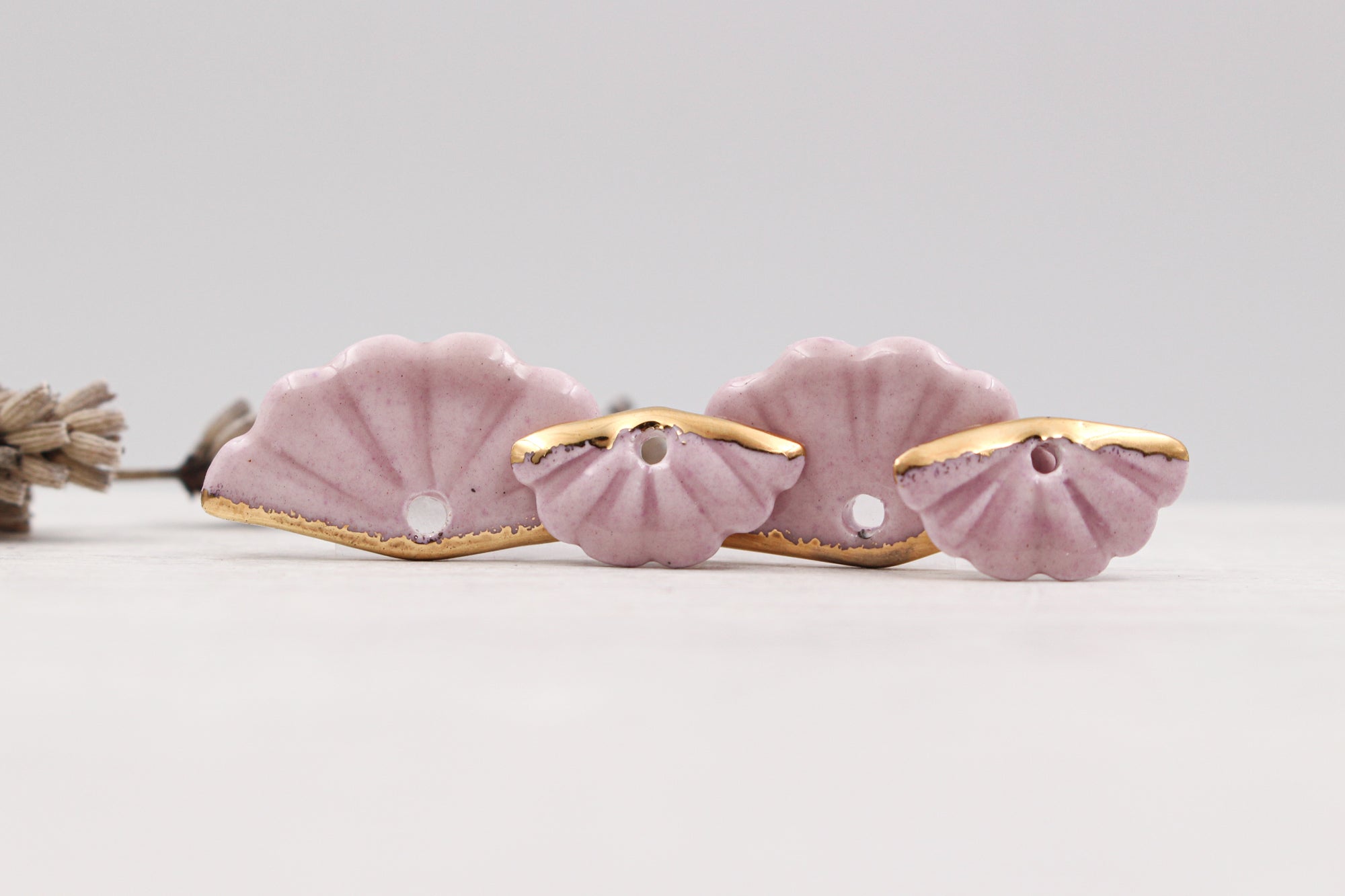 Ceramic Fan Charms for Jewelry and Accessories Making handmade in France by Alain Granell