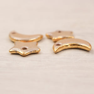 Ceramic Moon & Star Charms for Jewelry and Accessories Making handmade in France by Alain Granell