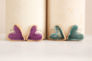 Ceramic Heart Charms for Jewelry and Accessories Making handmade in France by Alain Granell