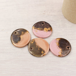Ceramic Medal Charms for Jewelry and Accessories Making handmade in France by Alain Granell