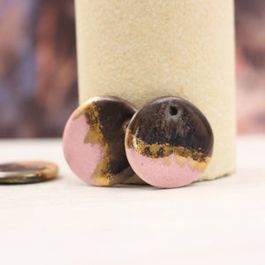 Ceramic Medal Charms for Jewelry and Accessories Making handmade in France by Alain Granell