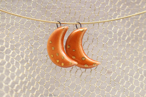 Ceramic Moon Charms for Jewelry and Accessories Making handmade in France by Alain Granell