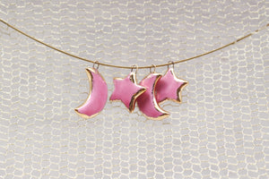 Ceramic Moon & Star Charms for Jewelry and Accessories Making handmade in France by Alain Granell
