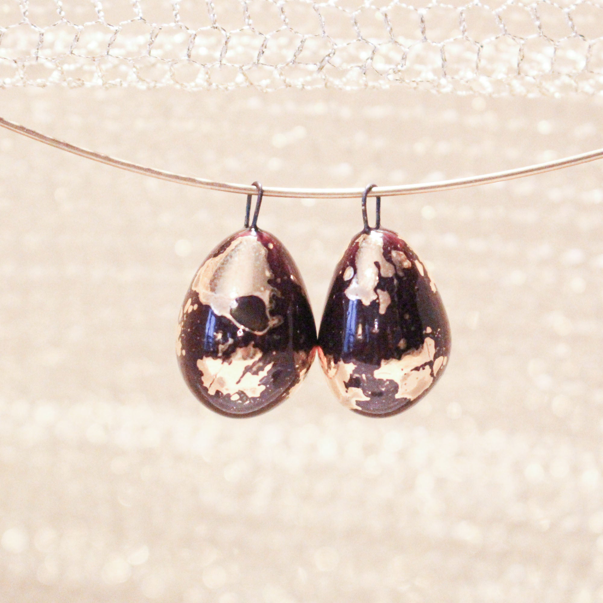 Ceramic and Gold Charms for Jewelry and Accessories Making handmade in France by Alain Granell