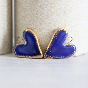 Ceramic Heart Charms for Jewelry and Accessories Making handmade in France by Alain Granell