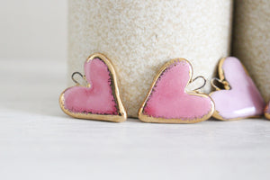 Ceramic Heart Charms for Jewelry and Accessories Making handmade in France by Alain Granell