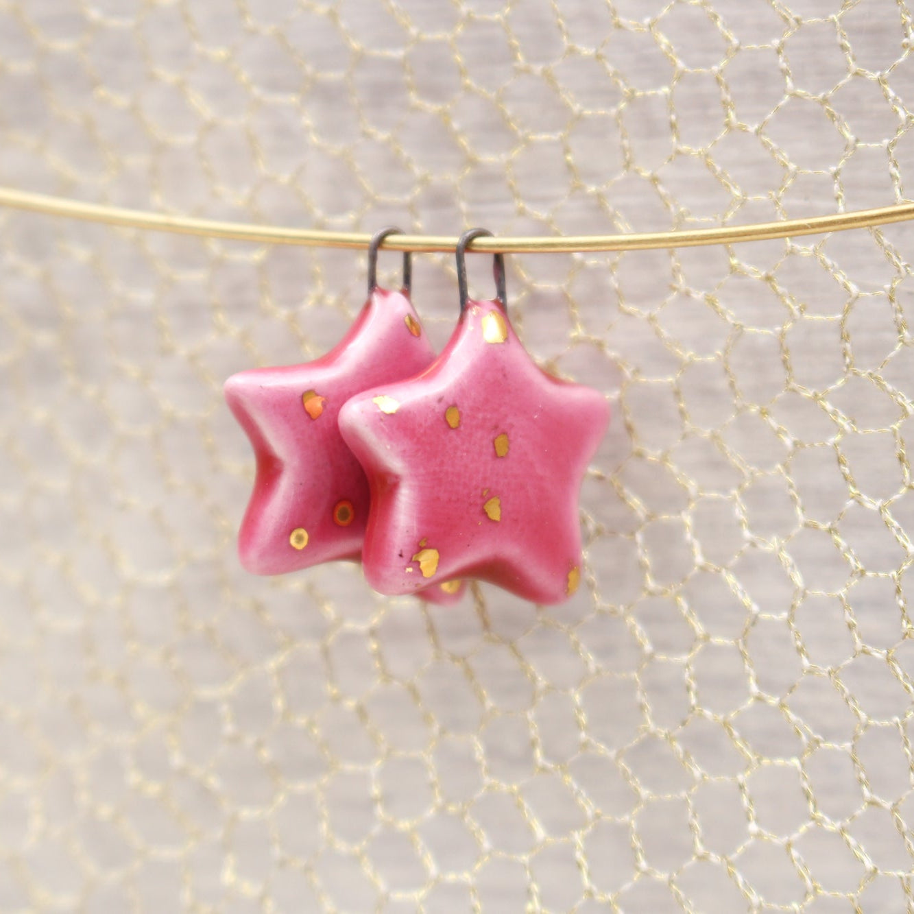 Ceramic Star Charms for Jewelry and Accessories Making handmade in France by Alain Granell