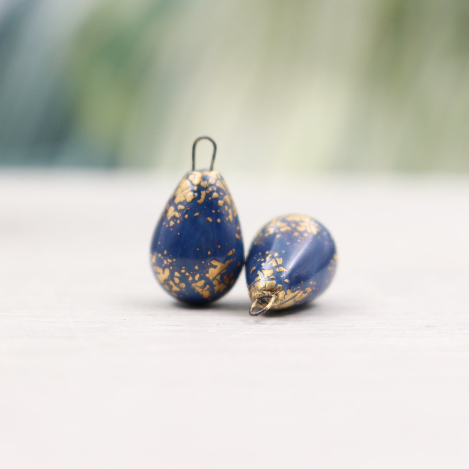 Ceramic and Gold Charms for Jewelry and Accessories Making handmade in France by Alain Granell
