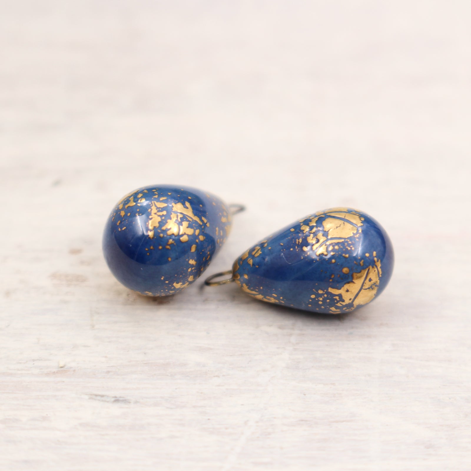 Ceramic and Gold Charms for Jewelry and Accessories Making handmade in France by Alain Granell