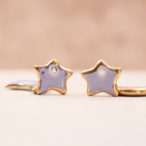 Ceramic Moon & Star Charms for Jewelry and Accessories Making handmade in France by Alain Granell