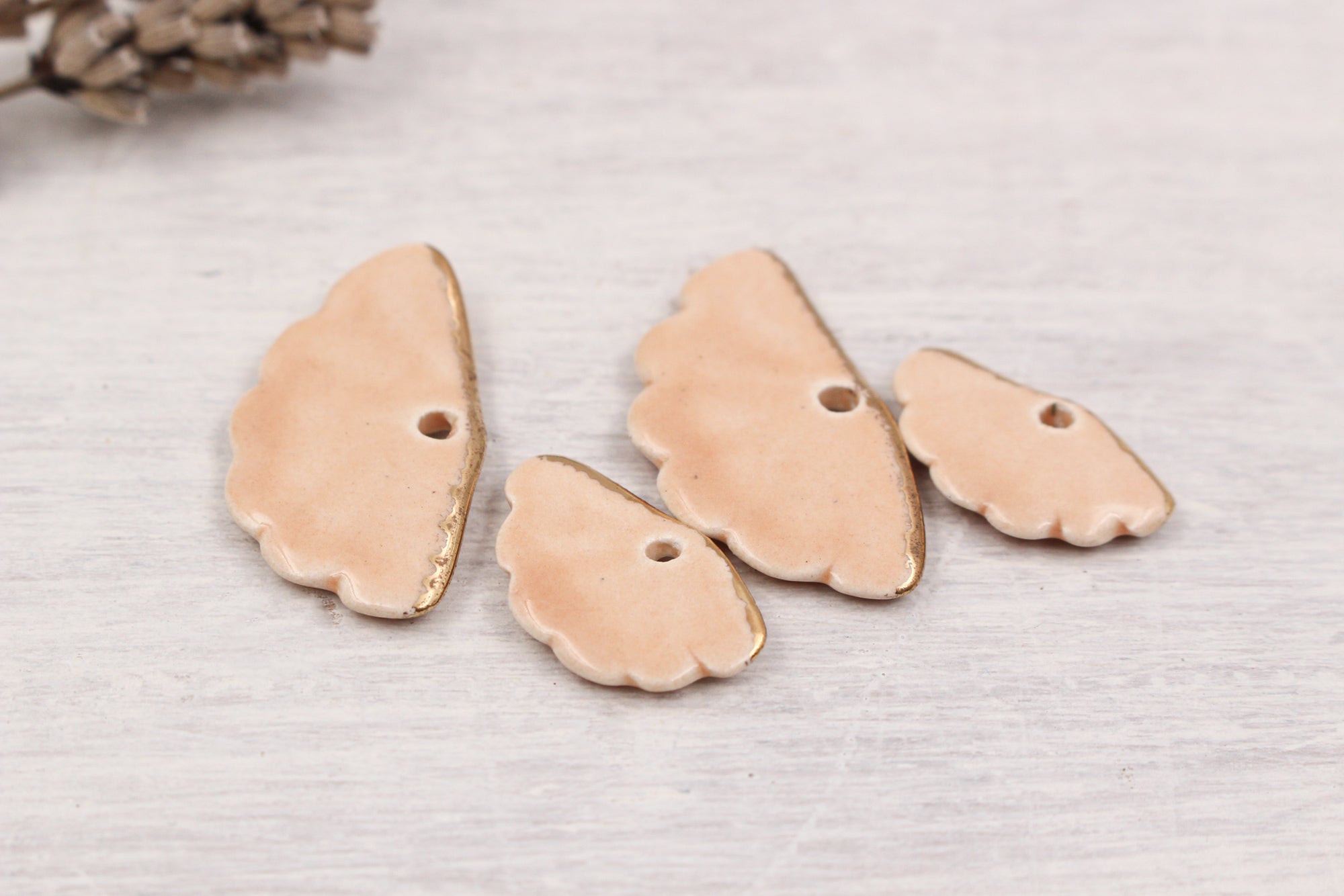 Ceramic Fan Charms for Jewelry and Accessories Making handmade in France by Alain Granell