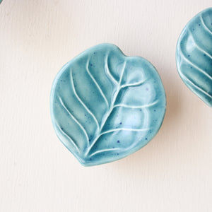 "Eucalyptus" Porcelain Wall Art of Handmade Teal Leaves  by Alain Granell