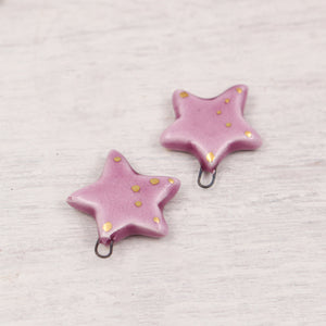 Ceramic Star Charms for Jewelry and Accessories Making handmade in France by Alain Granell