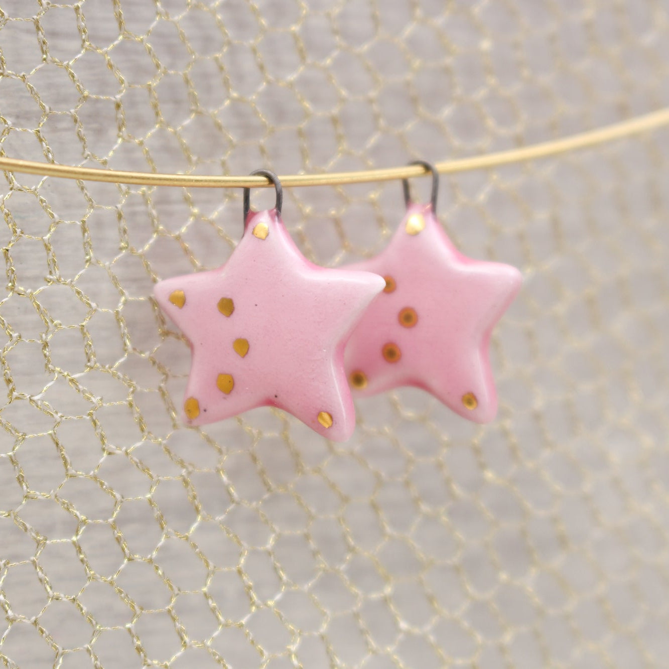 Ceramic Star Charms for Jewelry and Accessories Making handmade in France by Alain Granell