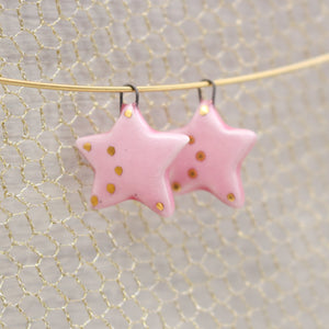 Ceramic Star Charms for Jewelry and Accessories Making handmade in France by Alain Granell