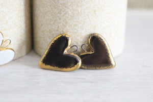 Ceramic Heart Charms for Jewelry and Accessories Making handmade in France by Alain Granell