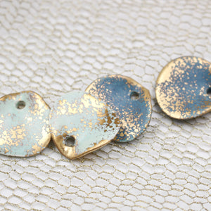 Petal Ceramic Charms with 24k Gold Details handmade in France by Alain Granell