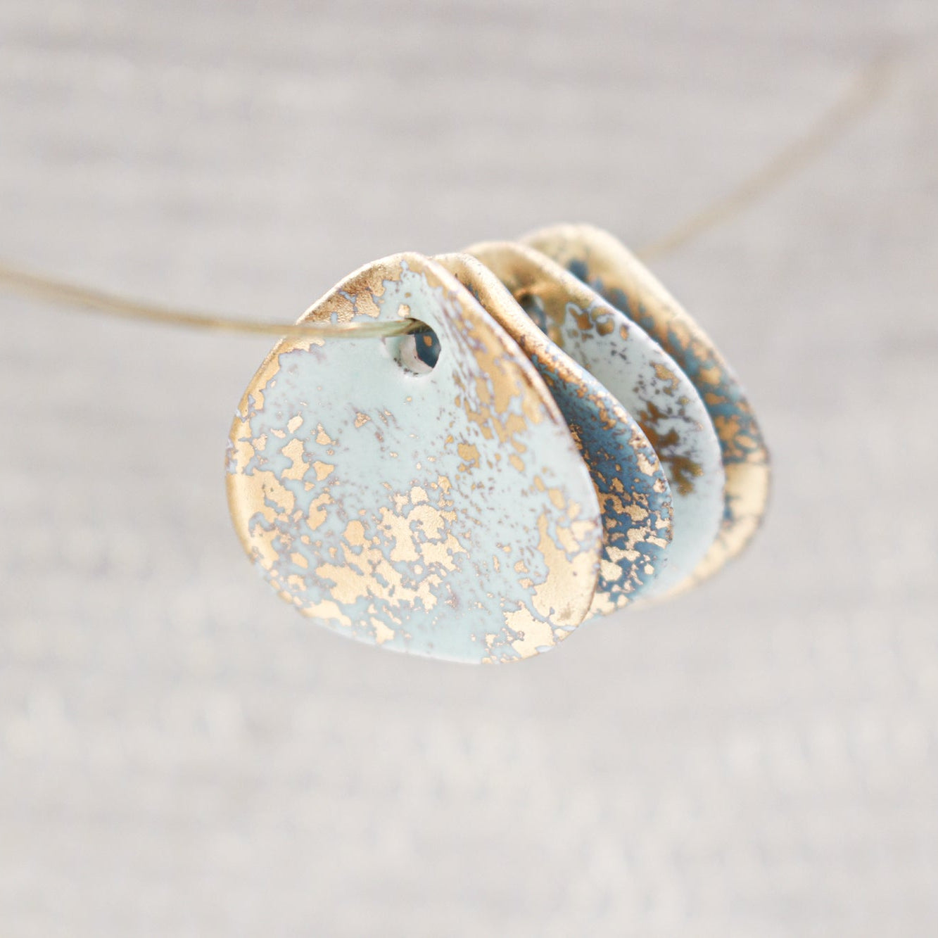 Petal Ceramic Charms with 24k Gold Details handmade in France by Alain Granell