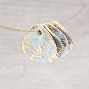 Petal Ceramic Charms with 24k Gold Details handmade in France by Alain Granell