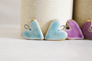 Ceramic Heart Charms for Jewelry and Accessories Making handmade in France by Alain Granell