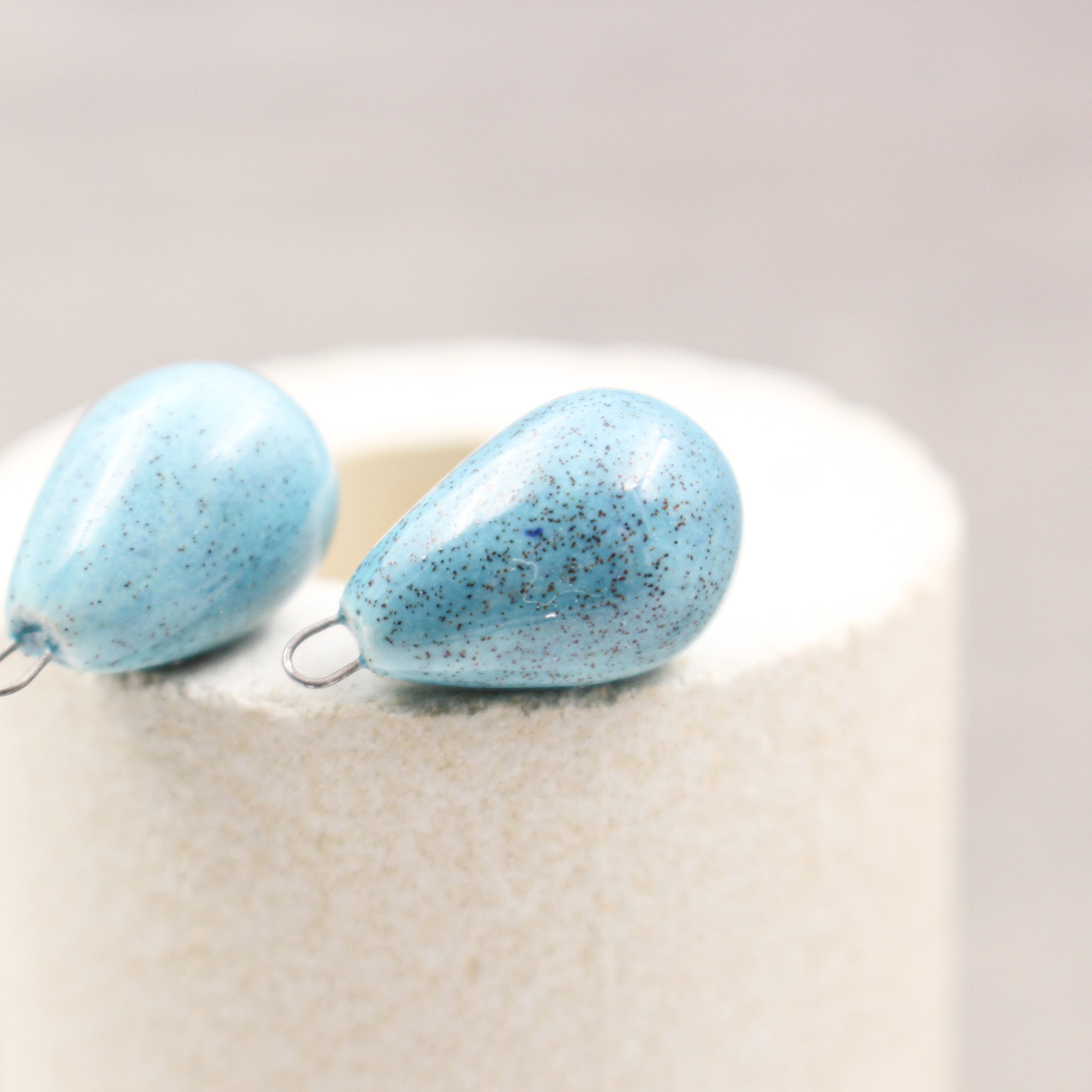 Ceramic charms for jewelry making handmade in France by Alain Granell