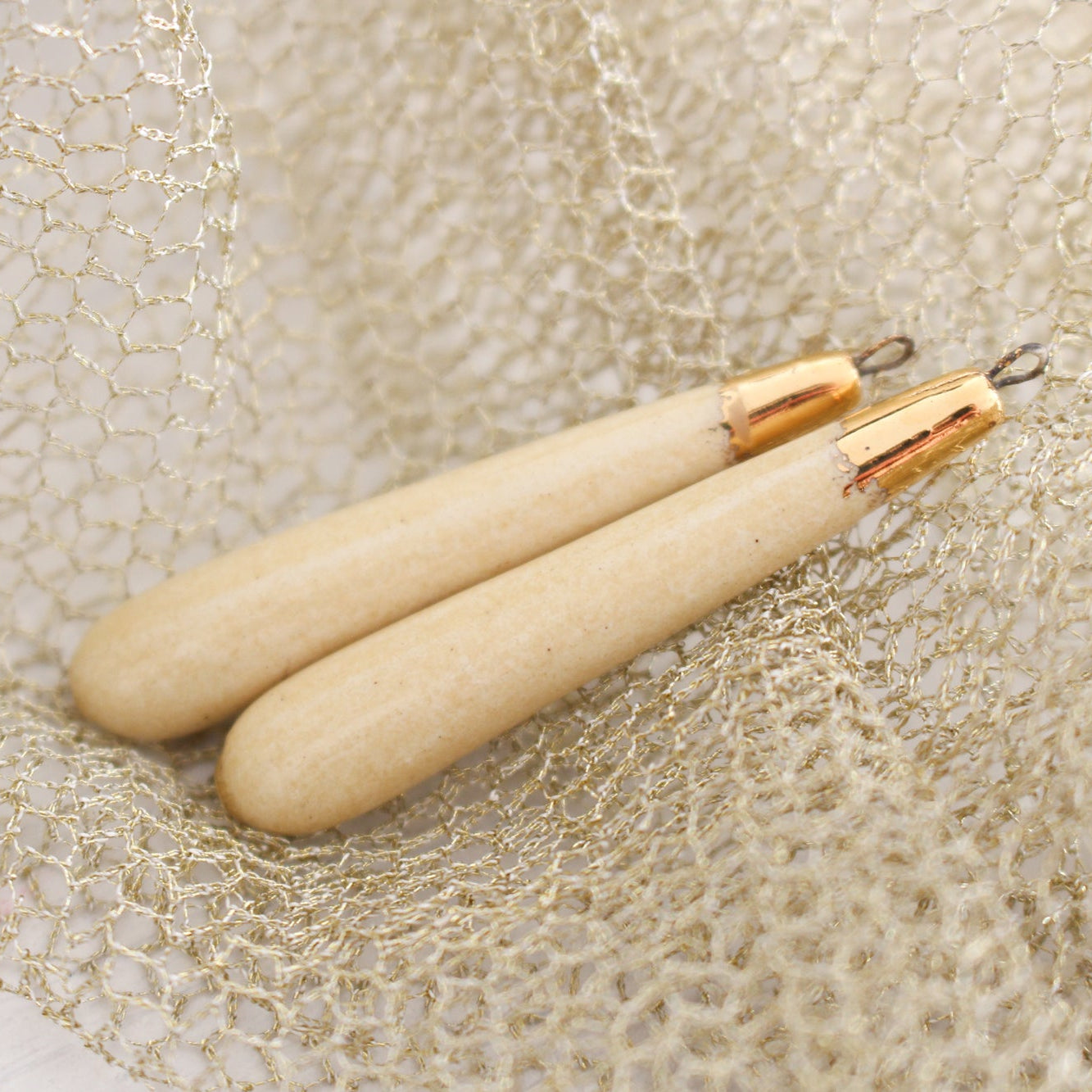 Ceramic and Gold Charms for Jewelry and Accessories Making handmade in France by Alain Granell