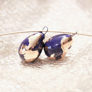 Gold Marbled Drops - Pinks & Purples
