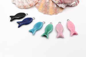 Ceramic Fishes Handmade Charms for handy projects