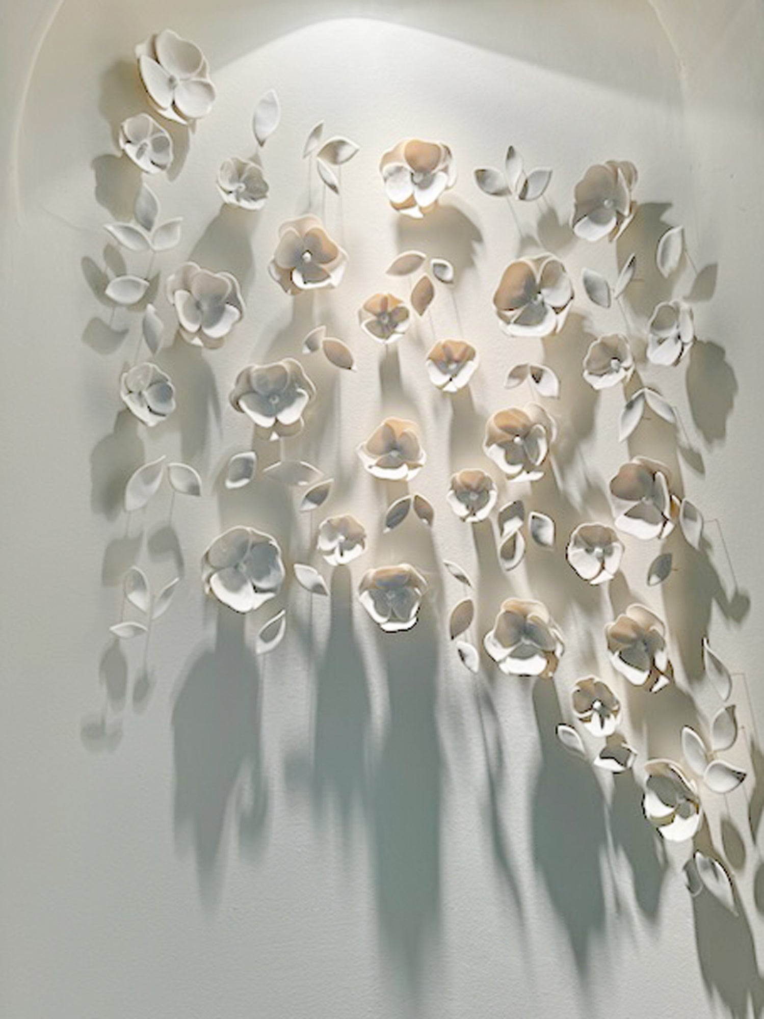 Porcelain Wall Art Flower Installation by Alain Granell