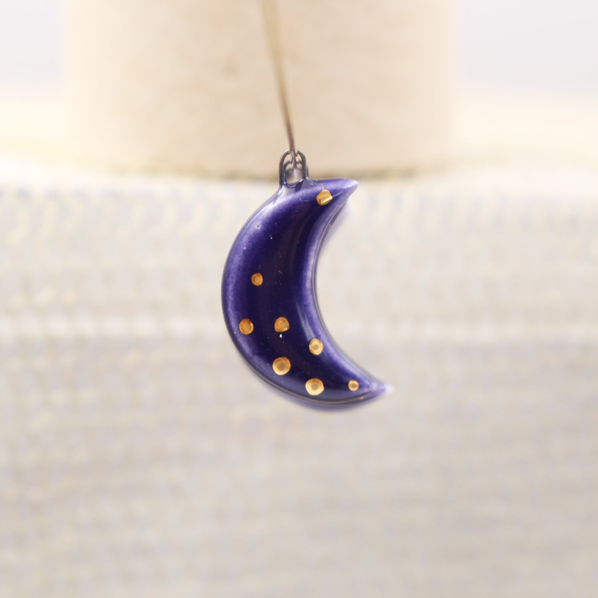 Ceramic Moon Charms for Jewelry and Accessories Making handmade in France by Alain Granell