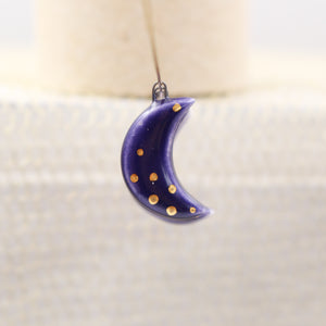 Ceramic Moon Charms for Jewelry and Accessories Making handmade in France by Alain Granell